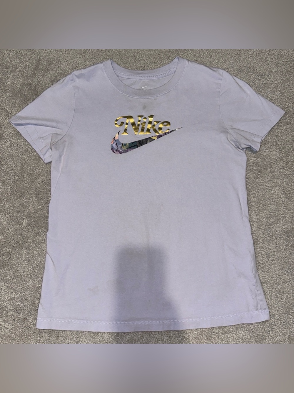 Nike Men’s Lavender Floral Logo Short Sleeve Tee